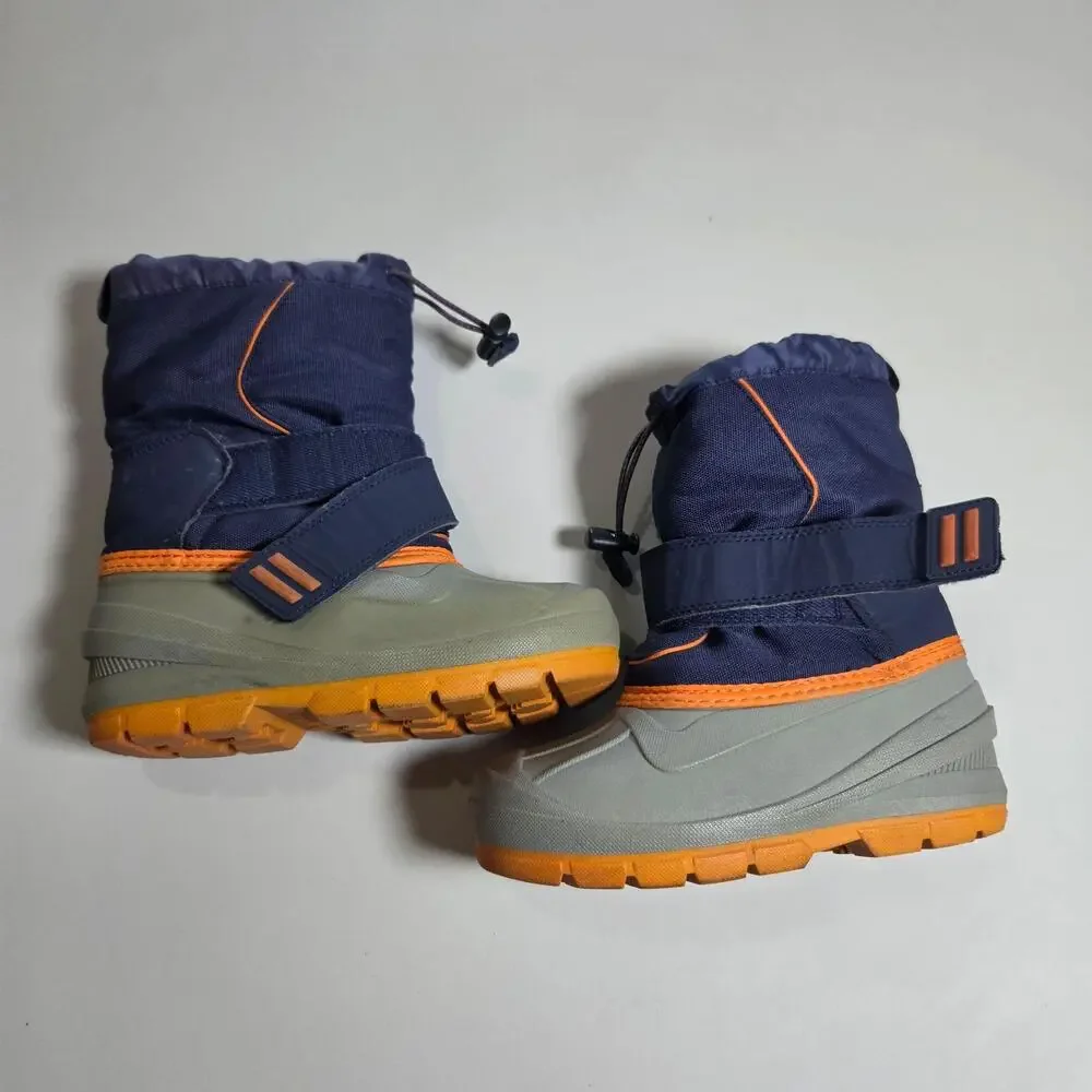 Cat & Jack Snow Boots Kids Size 7 Blue Thermolite EcoMade Insulated Winter Strap
